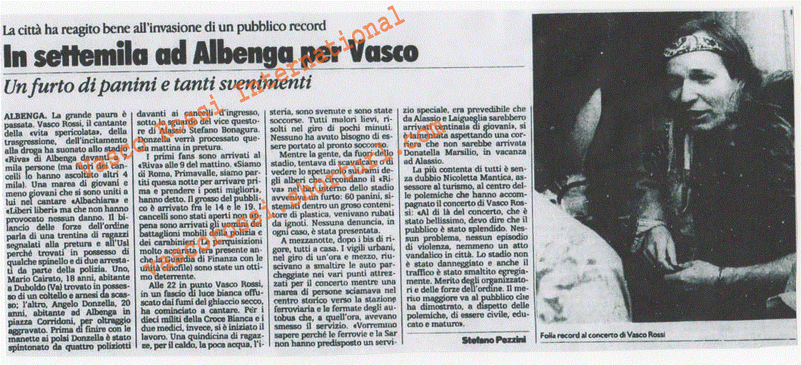 Articolo uscito su La Stampa dell’11.08.89, dal sito Vasco Rossi Internationalhttps://antkoot.home.xs4all.nl/